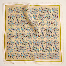 Geometric Knot Printed Square Silky Satin Scarf