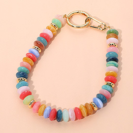 Chunky Colorful Resin Round Beaded Bag Charm
