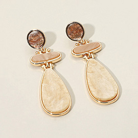 Abstract Glittered Resin Dangle Earrings
