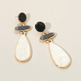 Abstract Glittered Resin Dangle Earrings