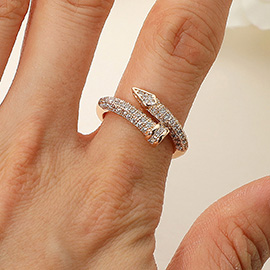 CZ Stone Paved Nail Adjustable Ring