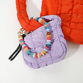 Quilted Puffer Mini Purse Bag / Bag Charm