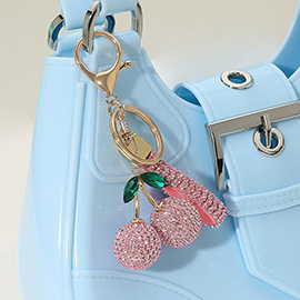 Bling Studded Cherry Keychain / Bag Charm