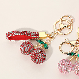 Bling Studded Cherry Keychain / Bag Charm