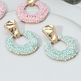 Beaded Doorknocker Earrings