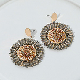 Boho Faceted Beaded Mandala Dangle Earrings