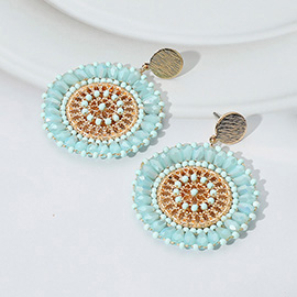 Boho Faceted Beaded Mandala Dangle Earrings
