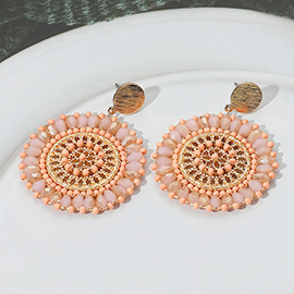 Boho Faceted Beaded Mandala Dangle Earrings