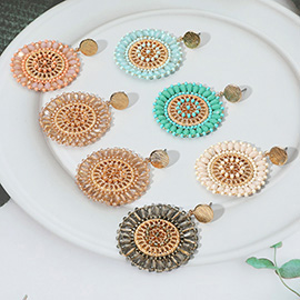 Boho Faceted Beaded Mandala Dangle Earrings
