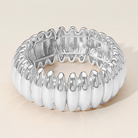 Metal Ribbed Stretch Bracelet