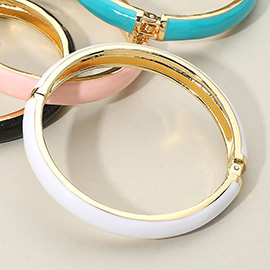 Enamel Hinged Bangle Bracelet