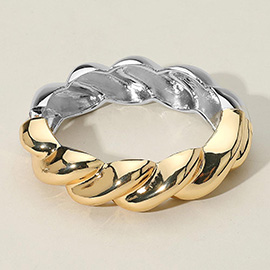 Twisted Metal Hinged Bangle Bracelet