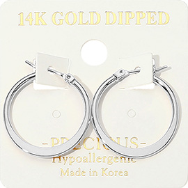 14K Gold Dipped Hypoallergenic Pin Catch Hoop Earrings