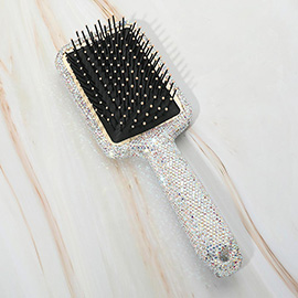 Rhinestone Studded Paddle Hair Brush