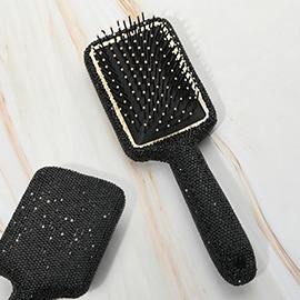 Rhinestone Studded Paddle Hair Brush