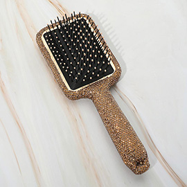 Rhinestone Studded Paddle Hair Brush