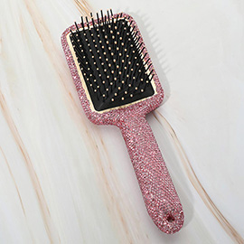Rhinestone Studded Paddle Hair Brush