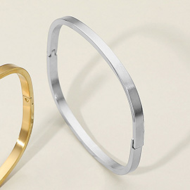 SECRET BOX_Stainless Steel Square Hinge Bangle Bracelet