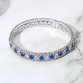 Rhinestone Embellished Adjustable Evening Bracelet