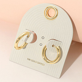 18K Gold Dipped Hinged Mini Hoop Earrings