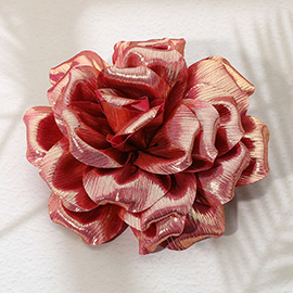 Metallic Fabric Flower Pin Brooch / Hair Clip / Hair Band / Bracelet
