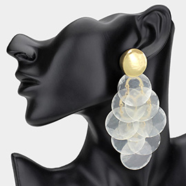 Oversized Layered Shell Chandelier Earrings