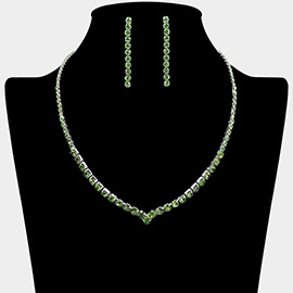 Round Rhinestone Necklace
