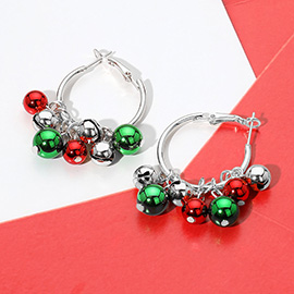 Christmas Bell Embellished Hoop Earrings