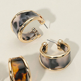 Tortoiseshell Celluloid Acetate Hoop Earrings