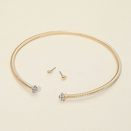 Metal Twisted Wire Choker Necklace