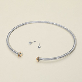 Metal Twisted Wire Choker Necklace
