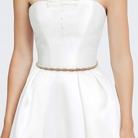 Rhinestone Embellished Twisted Chain Waist Belt