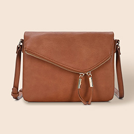 Faux Leather Envelope Crossbody Bag