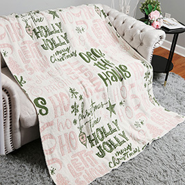 Christmas Message Printed Reversible Throw Blanket