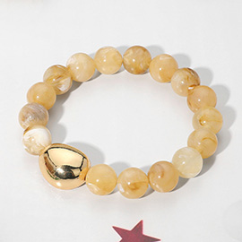 Marbled Resin Ball Beaded Stretch Bracelet
