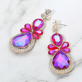 Teardrop Accented Dangle Evening Earrings