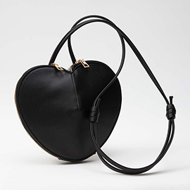 Faux Leather Heart Shaped Crossbody Bag