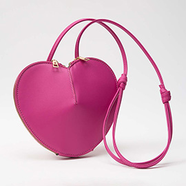 Faux Leather Heart Shaped Crossbody Bag