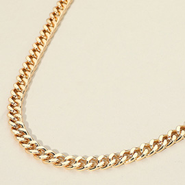 Metal Curb Cuban Chain Necklace