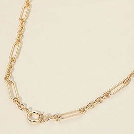 Modern Abstract Metal Chain Necklace