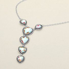 Boho Vintage Southwestern Turquoise Heart Pendant Necklace