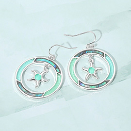 Abalone Ring Starfish Dangle Earrings