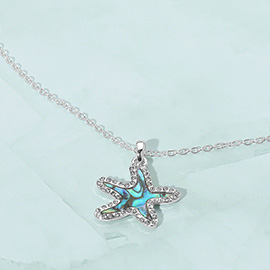 Abalone Starfish Pendant Necklace