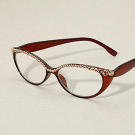 Crystal Detail Semi Cat Eyes Reading Glasses