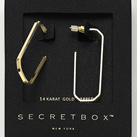 SECRET BOX_14K Gold Dipped Geometric Oval Hoop Earrings