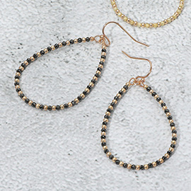 Colored CZ Beaded Open Teardrop Dangle Earrings