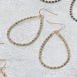 Colored CZ Beaded Open Teardrop Dangle Earrings