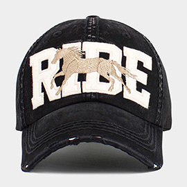 RIDE Message Western Horse Embroidered Vintage Baseball Cap