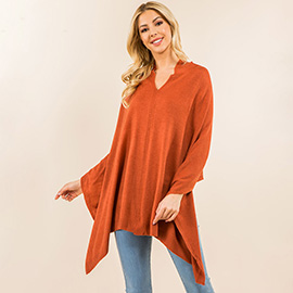 Solid Versatile Asymmetrical Poncho Wrap / Scarf