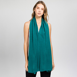 Solid Versatile Asymmetrical Poncho Wrap / Scarf